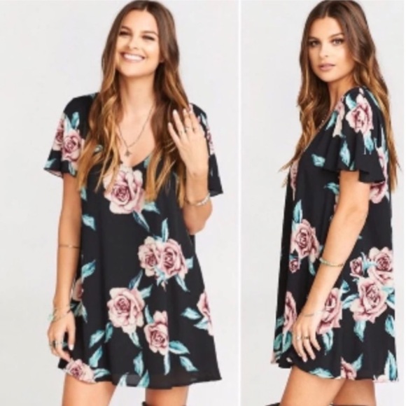 Mumu Kylie Dress Rose Print - Picture 1 of 4